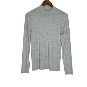 Everlane Women's Grey‎ Long Sleeve Mock Neck Top Size Medium Basic Casual